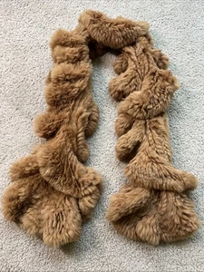 Jocelyn Womens Sheared Rabbit Fur Brown  Scarf  OS Soft - Picture 1 of 5