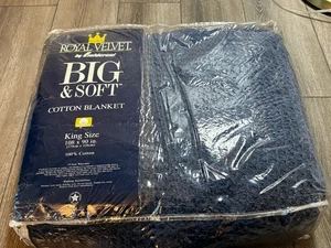 Manta grande y suave vintage Fieldcrest terciopelo real 100 % algodón king 108"x90" EE. UU. - Imagen 1 de 8