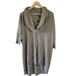 Maglia DONNA KARAN NY grigia collo alto 100% cashmere taglia L alta-bassa abbastanza lusso - Foto 1 di 10