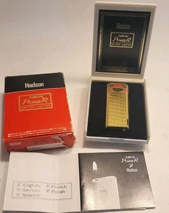 Vintage Gold Plated Hadson Lighter Hadson New Power 7 Battery Lighter NOS - Picture 1 of 11