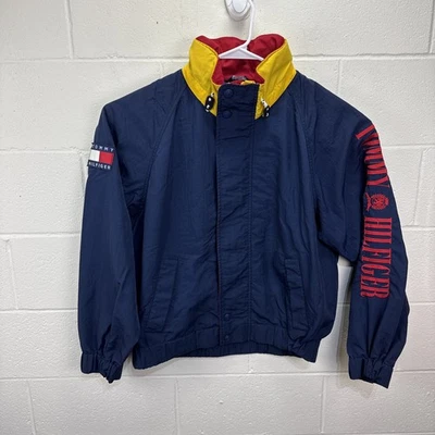 Vintage Tommy Hilfiger Jacket Rare Streetwear Sailing Wear Large Blue Red Patch - Image 1 of 4
