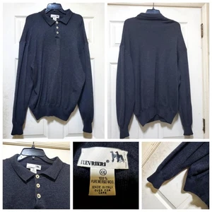 I Levrieri Sweater Men 2XL Grey Pure Merino Wool Pullover Minimalist Made Italy - Picture 1 of 15