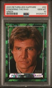 2023 Topps Chrome Sapphire Han Solo Pondering the Raid Green /60 #62 PSA 10 - Picture 1 of 2