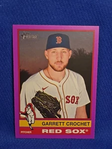 2025 Topps Heritage Baseball Purple Border Garrett Crochet #267 Red Sox - Bild 1 von 2