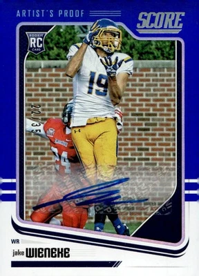 2018 Score #413 Jake Wieneke Rookie Autographs Artist's Proof #/35 Auto RC - Image 1 of 2