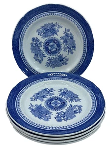 Set of 5 Bread Plates by Spode England Fine Stone Blue Fitzhugh Vintage - Picture 1 of 4