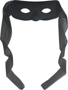Bandit Mask Black Eye Mask for Thief Robber Costume Accessory Halloween Costume - Picture 1 of 12