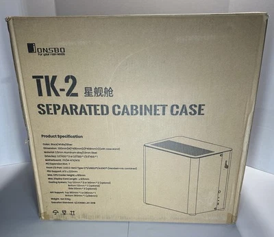 JONSBO TK-2 Gaming Computer Case White, Dual-Chamber, ITX/M-ATX/ATX, Open Box - Image 1 of 4