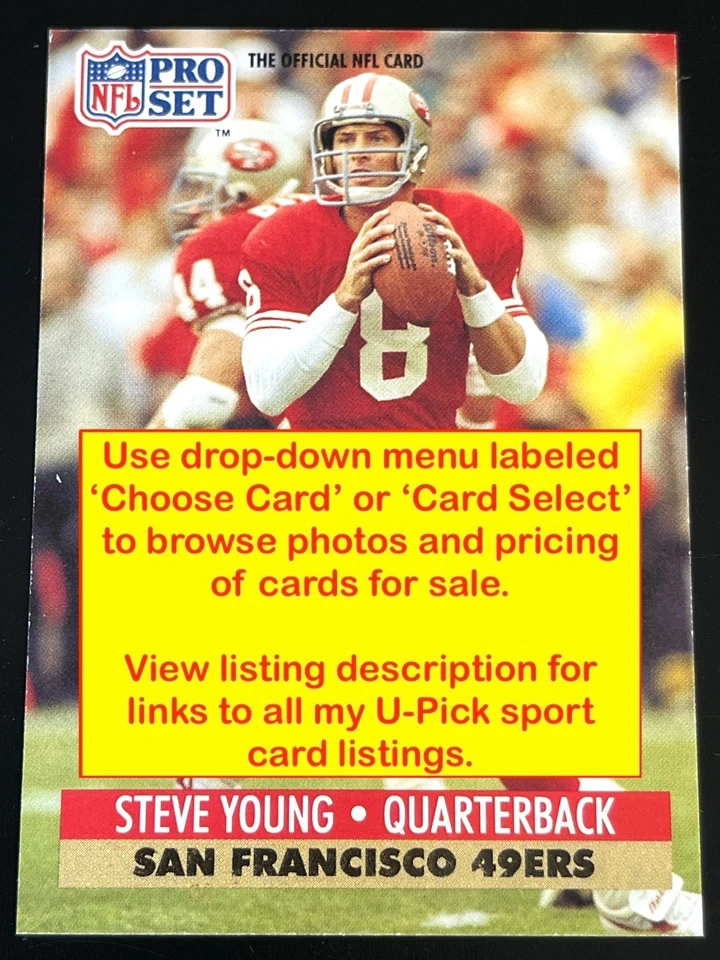 Football 1991 Pro Set (206-405)   - U PICK - Nice NFL Cards - NRMT to MINT - Image 1 of 1