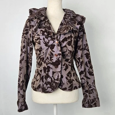 Chaqueta Blazer Anne Fontaine Estampado Floral con Volantes para Mujer Talla 1 Mediana Capricho Foto 1 de 4