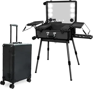 Valigia Da Trucco Professionale, Parrucchiere Bellezza Compongono Trolley Cosmet - Foto 1 di 12