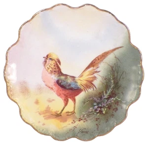 Cockatoo Plate Plaque Elite Limoges Porcelain Bawo & Dotter Antique Signed Lane - Picture 1 of 6