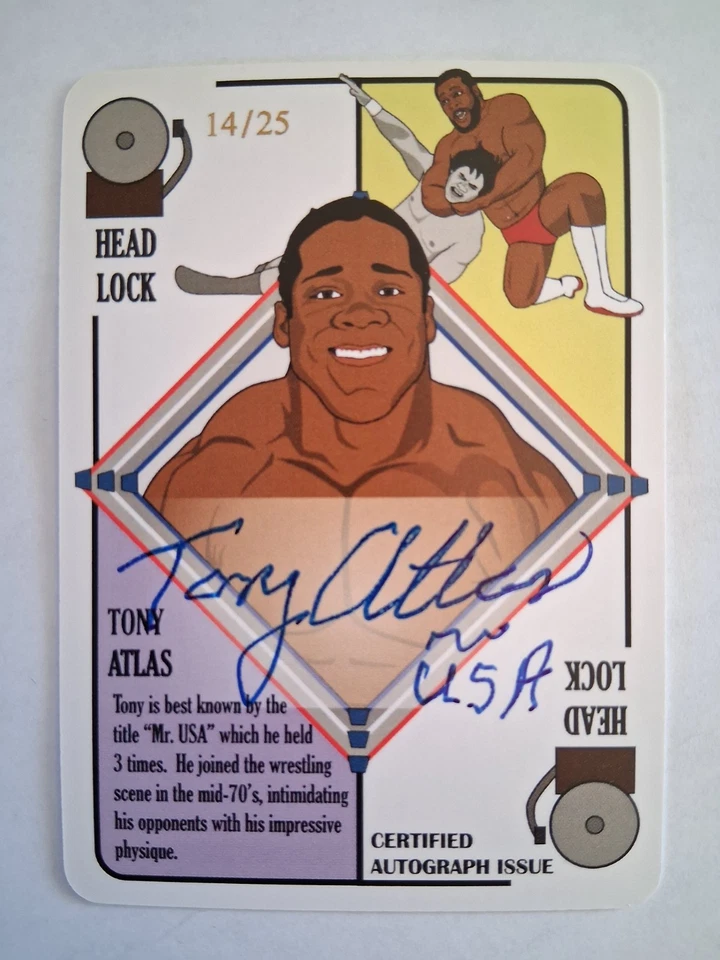 Tarjeta de lucha libre TONY ATLAS escasa #14/25 2022 CERTIFICADA AUTO FIRMADA WWF Foto 1 de 1