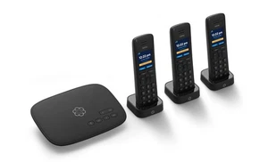 VoIP Home Phone System with 3 Handsets Unlimited Calling & Robocall Block - Afbeelding 1 van 6