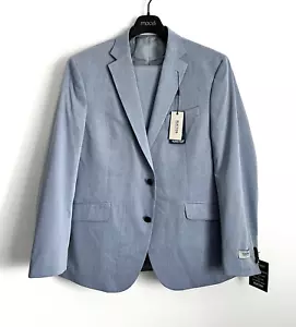 Kenneth Cole Reaction Mens Slim Fit Suit Sz 44Reg 37x33 In Light Blue $395 - Picture 1 of 4