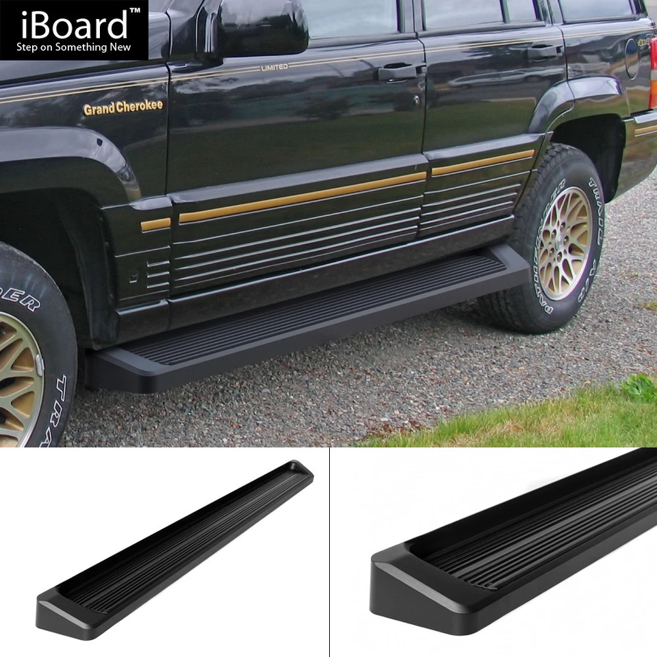 Боковые ступени премиум-класса 6 дюймов черные iBoard подходят для Jeep Grand Cherokee Laredo 1994-98 годов выпуска - Изображение 1 из 4