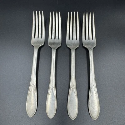 Антикварный лот из 4 WM Rogers Mfg. Co. Сервировочные вилки дополнительное посеребренное покрытие - Изображение 1 из 4
