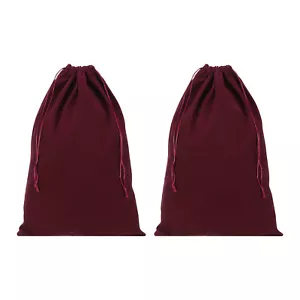 2Pcs Shoe Dust Bag Duster Flannel Shoes Pouch with Drawstring Closure Burgundy - Picture 1 of 6