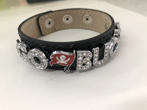 Tampa Bay Buccaneers Rhinestone Football Bracelet / Super bowl 2021 / NFL Footba Cover