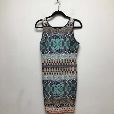 Vestido Vaina Clover Canyon Para Mujer Tapiz Multicolor Geométrico Elastizado Scoop L Foto 1 de 4