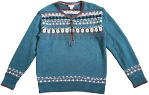 SUNDANCE Innis Fair Isle Pullover Gr. XS türkis Henley Strickpullover Knöpfe kuschelig - Bild 1 von 10