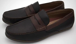 Florsheim Men's Loafers 13350-009 Size 12M Brown Black Leather Shoes - Imagen 1 de 23