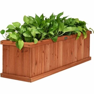 Wooden Decorative Planter Box for Garden Yard and Window - Color: Brown - Picture 1 of 6