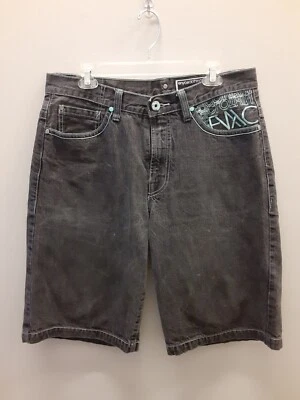 Pantalones Cortos de Jean Para Hombre Enyce De Colección Talla 34 Negros Calce Suelto Desteñido Ropa de Calle Hip Hop Foto 1 de 4