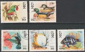 (U101)MALAYSIA 古巴 1998 ANIMALS -BIRDS & FISH 5V CTO - Picture 1 of 1