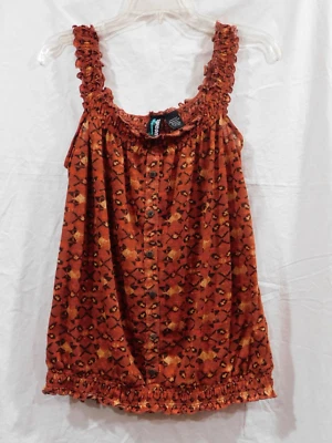 GW - Tanque delantero con botones elásticos con volantes Ms. de Weavers - Óxido - Talla XL Foto 1 de 2