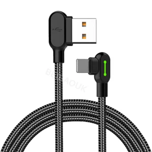 3 Pack Mcdodo 90 Degree USB Cable Lot LED Fast Charge Data For iPhone Charger SE - Picture 1 of 11