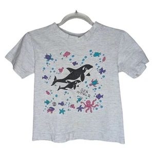 Vintage 90s Seaworld Childrens Kids T Shirt 3T Orca Octopus Ocean Single Stitch - Picture 1 of 13