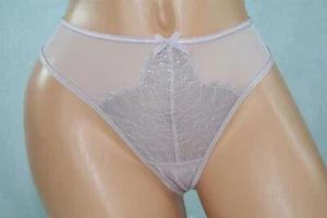 Mauve Purple Dream Angels Thong/String Sheer Mesh, Shiny Lace Front Size L - Picture 1 of 2