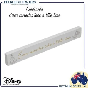 Desk Plaque DISNEY CINDERELLA EVEN MIRACLES TAKE TIME Licenced Product Brand New - Picture 1 of 9