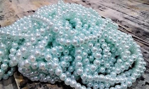 Glass Pearl Bead, Pearlized, 10mm, Aquamarine, 50 pce, Free Post OZ - Bild 1 von 1
