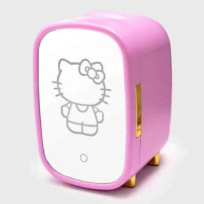 Hello Kitty Pink Beauty Mini Fridge 7L With Light Up Dimmable Mirror AC - Image 1 of 4