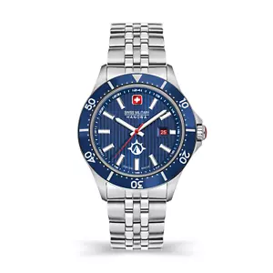 SWISS MILITARY HANOWA SMWGH2100602 MODELO FLAGSHIP X AZUL DE HOMBRE EN ACERO - Foto 1 di 4