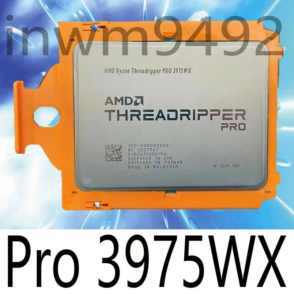 AMD Ryzen Threadripper Pro 3975wx 32 core 3.5 main frequency swrx8 interface CPU - Image 1 of 1