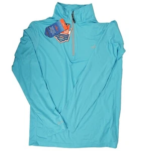 Habit 1/4 Zip Long Sleeve Blue Activewear Top 40+ Solar-Factor M - Picture 1 of 13