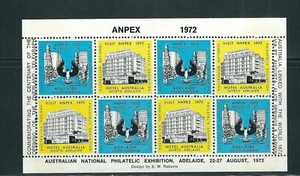Australia 1972 Hoja Souvenir De Cenicienta Emitida Para Anpex 72 F Mnh - Imagen 1 de 1