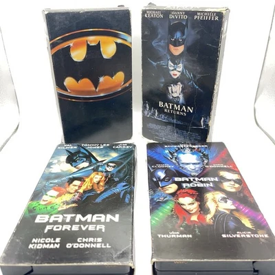 Lot of 4 Batman VHS Movies Batman, Returns, Batman Forever, Batman & Robin.  - Image 1 of 4