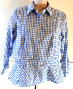 Lauren Ralph Lauren Green Label tailliertes Hemd Top Bluse Gr. 6 Small kariert blau - Bild 1 von 7