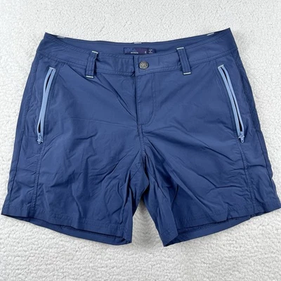 Shorts feminino prAna Aria 6 equinox azul nylon elástico repelente de água UPF 50+ - Imagem 1 de 4