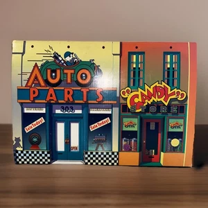 EUC Chevron Cars Toy Car Carrying Cardboard Case Garage With 6 Cars 1998 - Picture 1 of 20