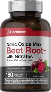 Horbäach Nitric Oxide Beet Root Capsules | 180 Count | with Nitrates and... - Picture 1 of 7