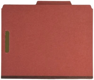 Classification Folder, -Pocket, 2/5 Cut, Letter, 10 per Box, Red - Picture 1 of 2