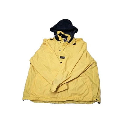 VTG Chaps Ralph Lauren Jacket Mens Medium Yellow With Hood Windbreaker 90s - Image 1 of 4