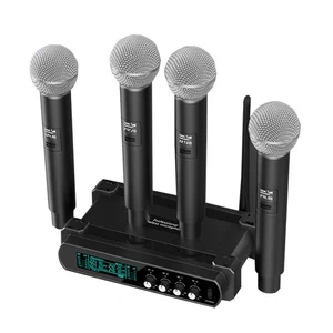 Wireless Microphone System 4 Channel VHF Wireless Mics Handheld with Receiver - Picture 1 of 18