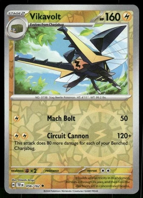 Vikavolt 056/162 Uncommon Reverse Holo NM Pokemon SV05: Temporal Forces - Image 1 of 2