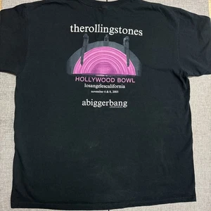 Maglietta concerto Rolling Stones originale Bigger Bang Hollywood Bowl 2005 rara XL - Foto 1 di 6